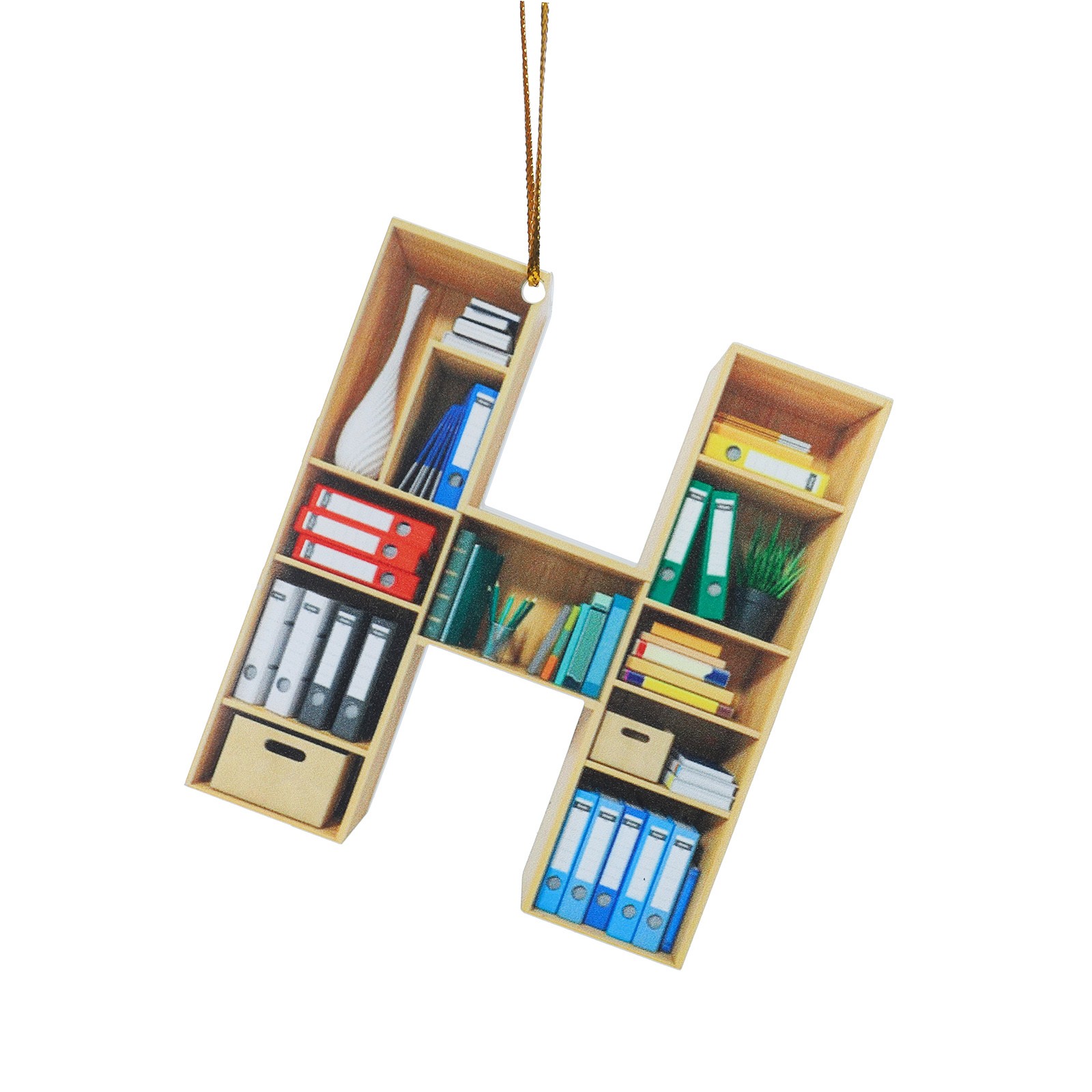 thumbnail image 2 of Adorno Acrílico Para Colgar En Forma De Estantería Con Corazones Para Los Amantes De Los Libros, 2 of 2